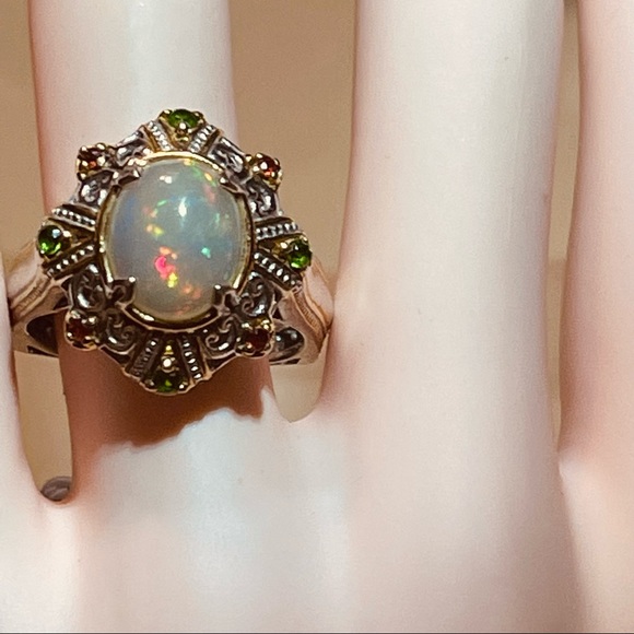 Gems enVogue Ethiopian Opal&Gemstone Cocktail Ring - Picture 5 of 16
